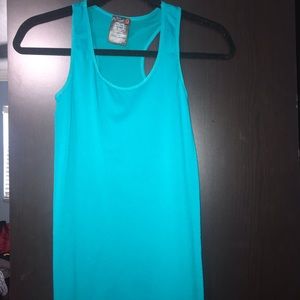 Guess racerback tanks. Coral. Purple. Aqua. Pink